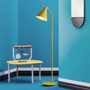 Modern pastel iron macaron floor lamp for living room wood accents