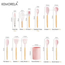 Modern pastel silicone kitchen utensil set with storage box