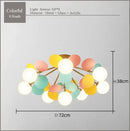 Modern pastel spherical frost glass ceiling chandelier bedroom light