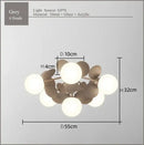 Modern pastel spherical frost glass ceiling chandelier bedroom light