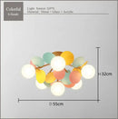 Modern pastel spherical frost glass ceiling chandelier bedroom light