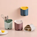 Modern pastel wavy double layer cutlery holder kitchen organizer