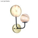 Modern peach & cream glass sconce light bedroom fixture