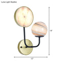 Modern peach & cream glass sconce light bedroom fixture