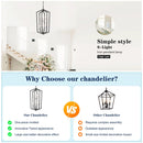 Modern Pendant Lighting with Silver Finish 8-Light Farmhouse Chandelier