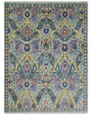 Hand knotted Green And Pink Traditional large design Custom Made wool Area Rug