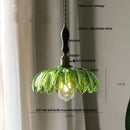 Modern petal amber glass led pendant lamp dining room brass cable