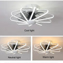 Modern petal black & white bladeless ceiling fan bedroom light
