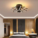 Modern petal black & white bladeless ceiling fan bedroom light