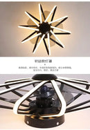 Modern petal black & white bladeless ceiling fan bedroom light
