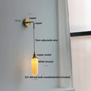 Modern petal clear glass led wall light bedroom brass sconce