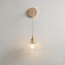 Modern petal clear glass led wall light bedroom brass sconce