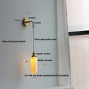 Modern petal clear glass led wall light bedroom brass sconce
