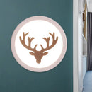 Modern pink and white deer horn bedside light fixture bedroom sconce