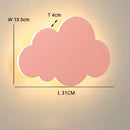 Modern pink blue & yellow cloud wall light bedroom led decor
