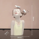 DecorBites™ Butterfly Girl Sculpture Vase Set - Modern Decorative Resin Flower Ornaments
