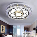 Modern pink & clear crystal led ceiling lamp bedroom ring light