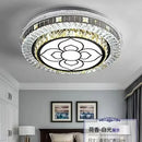 Modern pink & clear crystal led ceiling lamp bedroom ring light