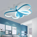 Modern pink decorbites butterfly led ceiling light for girls bedroom