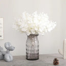 Modern pink eucalyptus flower arrangement living room glass vase