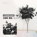 Modern pink eucalyptus flower arrangement living room glass vase