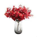 Modern pink eucalyptus flower arrangement living room glass vase