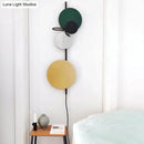 Modern pink & gold circular wall light bedroom white yellow led