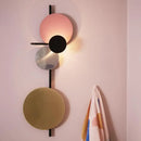 Modern pink & gold circular wall light bedroom white yellow led