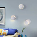 Modern pink & gold circular wall light bedroom white yellow led