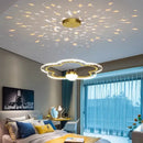 Modern pink & gold cloud flower led chandelier for bedroom