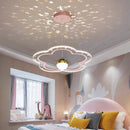 Modern pink & gold cloud flower led chandelier for bedroom