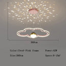 Modern pink & gold cloud flower led chandelier for bedroom