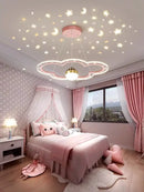 Modern pink & gold cloud flower led chandelier for bedroom