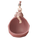 Modern pink & gray woman sculpture tray living room home decor