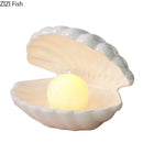 Modern pink & off-white pearl shell lamp desk decoration bedroom