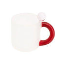Modern pink & red glass mug set dining room dessert bowl
