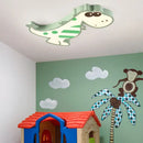 Modern pink & white dino led ceiling lamp children's room