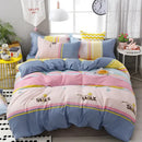 Modern plaid cartoon printed bedding sets bedroom quilt cover kit