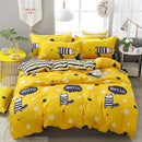Modern plaid cartoon printed bedding sets bedroom quilt cover kit