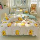 Modern plaid cartoon printed bedding sets bedroom quilt cover kit