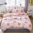 Modern plaid cartoon printed bedding sets bedroom quilt cover kit