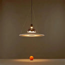 Modern polished brass & white flying saucer chandelier bedroom light