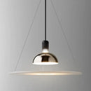 Modern polished brass & white flying saucer chandelier bedroom light