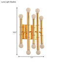 Modern polished gold metal tubes bamboo wall sconce hallway light