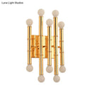 Modern polished gold metal tubes bamboo wall sconce hallway light