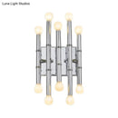 Modern polished gold metal tubes bamboo wall sconce hallway light