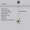 Modern polished metallic adjustable angle pendant light dining room