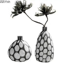 Modern polka dot bubble glass vase black & white living room decor
