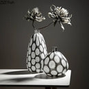 Modern polka dot bubble glass vase black & white living room decor