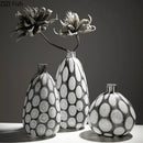 Modern polka dot bubble glass vase black & white living room decor